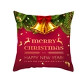 Red Christmas peach skin pillowcase with golden reindeer and bells design - Gold Reindeer Bell Style (TPR224-27)