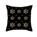 Housse de coussin en peau de pêche avec motifs flocons de neige noirs et dorés - Style Impression Flocon de Neige Doré Dense (TPR220-39)