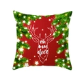 Red Christmas peach skin pillowcase with deer silhouette and oh my deer print - Deer Head Oh My Deer (TPR224-29)