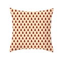 Square peach skin pillowcase with red Christmas tree pattern on beige background - Beige Red Christmas Tree (TPR224-37)
