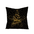 Square black pillowcase with golden 365 New chances text and stars for home decor - 365 New chances Inspirational Style (JYM068-38) / 45*45cm (Pillow Not Included)