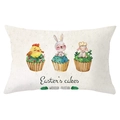 Osterhasen-Lendenkissenbezug mit Aquarell-Cupcakes und Küken-Motiv für Ostern - Osterkuchen (YZ061-2) / 30x50cm Nur Bezug