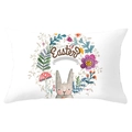 Easter bunny peach skin lumbar pillowcase featuring Happy Easter watercolor print - Happy Easter Watercolor (YZ061-3) / 30x50cm Cover Only