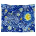 Starry Night oil painting tapestry made of polyester for bedroom wall decoration - Small / Oil Painting Starry Sky Style (CGT034-1) / Brushed Material Style