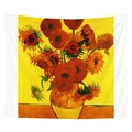 Artistic Van Gogh Sunflowers tapestry wall hanging for bedroom background decor - Small / Oil Painting Sunflowers Style (CGT034-4) / Brushed Material Style