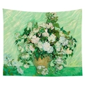 Van Gogh Roses oil painting wall tapestry in mint green for bedroom wall decoration - Oil Painting Roses Style (CGT034-9)