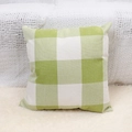 Nordischer Kissenbezug mit grün-weißen Karos aus Baumwoll-Leinen für Sofa und Sessel - Blau und Weiß