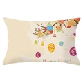 Pasen lendenkussenhoes met kleurrijke eieren en bloemenprint op perzikhuidstof - Bloemen Eieren Groeten (YZ061-16) / 30x50cm Alleen Hoes