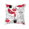 Paris themed peach skin pillowcase with red heels and lipstick prints for Valentine - Paris Perfume And High Heels (TPR243(5))