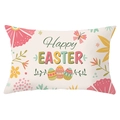 Paas lendenkussenhoes met Happy Easter tekst en kleurrijke eieren van perzikhuid - Art Font Paaseieren (YZ061-19) / 30x50cm Alleen Hoes