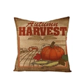 Autumn harvest pumpkin and tractor print decorative polyester throw pillow cover - Autumn HARVEST Tractor Farm (JYM107-20)