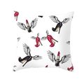 Peach skin square pillowcase with fashion print of red high heels and lipsticks with wings - Winged High Heels And Lipstick (TPR243(10))