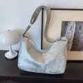 Borsa hobo argento metallizzato con tracolla regolabile e design minimalista donna - Stile di base / Argento