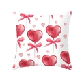 Square peach skin pillowcase featuring red watercolor heart lollipop for Valentine - Heart Lollipop And Small Hearts (TPR243(15))