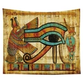 Egyptian Pharaoh Eye of Horus tapestry with papyrus texture for wall decoration - 95x73cm / Eye of Horus and Falcon (CGT032-2) / Brushed Fabric