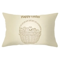 Rechthoekige perzikhuid Pasen kussensloop met Happy Easter print in beige kleur - Vintage Eiermand (YZ061-32) / 30x50cm Alleen Hoes