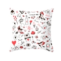 Valentine Peach Skin pillowcase with hand-drawn love hearts and romantic icons - Doodle Style Life Elements All Over (TPR243(20))