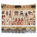 Ancient Egyptian wall tapestry featuring Anubis and pharaoh motifs for home decor - Anubis and Priest Background (CGT032-6) / 95x73 Brushed Type