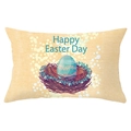 Pasen lendenkussenhoes van perzikhuid met een vogelnestje en kleurrijke eierprint - Gele Nest Eieren (YZ061-36) / 30x50cm Alleen Hoes