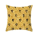 Square peach skin pillowcase with black hearts and gold glitter print for Valentine - Gold Glitter Print And Black Hearts (TPR243(24))