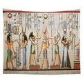 Egyptian wall tapestry with Anubis and Horus motifs on a high-quality fabric background - Anubis and Horus Deities Collection (CGT032-12) / 95x73cm Brushed Style