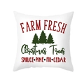 Farm fresh Christmas tree cushion cover with green fir trees on white background - Farm Style Christmas Tree (TPR303-19) / 45x45CM (No Core)