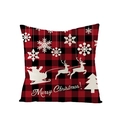 Red and black buffalo plaid Christmas pillowcase with Santa sleigh and reindeer design - Santa Sleigh Style (JYM104-16)