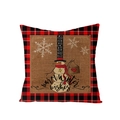 Christmas buffalo plaid pillow case with snowman and Warm Winter Wishes text - Warm Winter Snowman Style (JYM104-18)