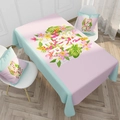 Waterdicht katoen linnen tafelkleed met tropische bloemen en bijpassende kussens - 40*70cm / Tropische Zomer Bloemen (ZB006-1)