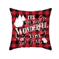 Christmas buffalo plaid pillowcase with red black grid and white Christmas tree pattern - Hand-drawn Christmas Tree & Wonderful Time Style (TPR302-16)