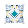 Moderner Kissenbezug mit geometrischem Pfirsichhaut-Muster in Blau und Gelb - Cyanblaues Rautenmuster (TPR329-2)