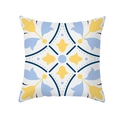Nordischer Kissenbezug mit gelbem und blauem Blumenmuster für Sofakissen - Symmetrischer Sonnenblumen-Stil (TPR329-4)