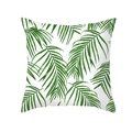 Vierkante kussensloop met groene tropische palmbladprint op een witte basis - Fris Groen Palmblad (TPR283-2)