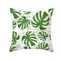 Nordic tropical monstera leaf print pillowcase in green and white peach skin fabric - All-over Monstera (TPR283-10)