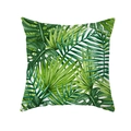 Tropical monstera and palm leaf pattern pillowcase in green and white peach skin fabric - Tropical Jungle Series (TPR283-12)