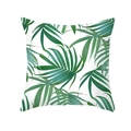 Nordic pillowcase with tropical green palm leaf print on white peach skin fabric - Minimalist Palm Print (TPR283-13)
