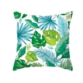 Nordic green tropical monstera leaf print pillow cover on white peach skin fabric - Summer Forest Print (TPR283-15)