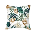 Nordic decorative pillowcase with green tropical palm leaves and lily flower print - Lily Broadleaf Combo (TPR283-20)
