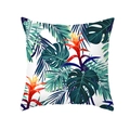 Tropical monstera and palm leaf pattern decorative pillow cover on white base - Vibrant Tropical Flowers (TPR283-23)