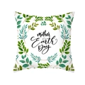 Square peach skin pillowcase with Mother Earth Day green leaf wreath print - Earth Day Theme Print (TPR283-25)