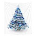 Arazzo natalizio con albero bianco 3D e decorazioni blu per parete interna - Stile Spazzolato Piccolo / Albero 3D Blu Bianco (CGT048-4)
