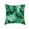Nordic square pillowcase with dense tropical green leaf prints on white background - Dense Tropical Vegetation (TPR283-27)