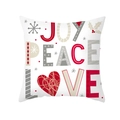 Weihnachtskissenbezug mit rotem Joy Peace Love Aufdruck und Schneeflocken-Design - Rote Künstliche Schriftart (TPR292-7) / 45x45cm