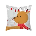 Weihnachtskissenbezug mit Rentier-Motiv, geometrischem Schal und Schneeflocken - Hängende Lichter Rentier (TPR292-11) / 45x45cm