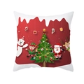 Housse de coussin de Noël nordique avec imprimé Père Noël et rennes sur tissu blanc doux - Fond Blanc Forêt de Noël (TPR334-3)