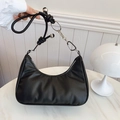 Elegante borsa hobo nera con corda annodata e catena argentata per il pendolarismo donna - Nero