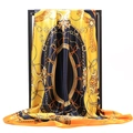 Baroque chain print satin silk scarf 90x90cm in yellow and black on display stand - Yellow and Black