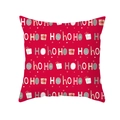 Roter Weihnachts-Kissenbezug mit festlichem HO HO HO-Druck und Schneeflocken-Muster - Rotes HoHoHo (TPR292-18) / 45x45cm