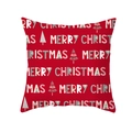Roter Weihnachtskissenbezug mit weißem Merry Christmas Text und Tannenbaum-Muster - Roter MERRY-Druck (TPR292-19) / 45x45cm