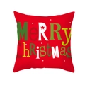 Roter Weihnachts-Kissenbezug mit Merry Christmas Schriftzug für das Sofa - Rote bunte Schriftart (TPR292-21) / 45x45cm